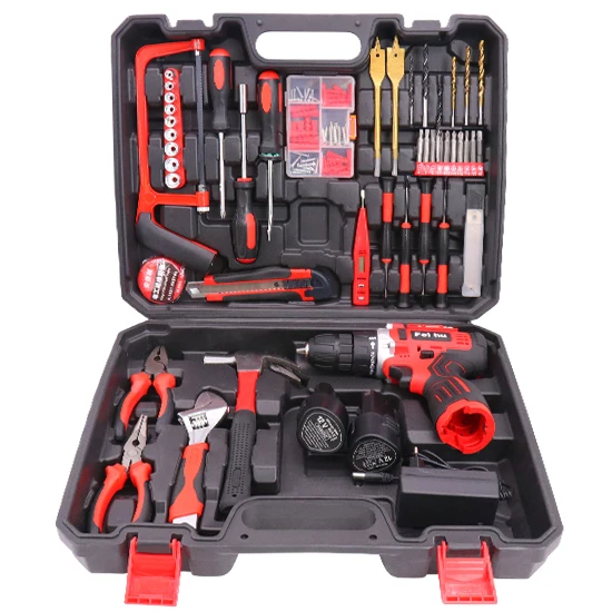 New Product Power Tool Kits Cordless Drill 108 Pieces Tool Set Tool Combo Set with Battery