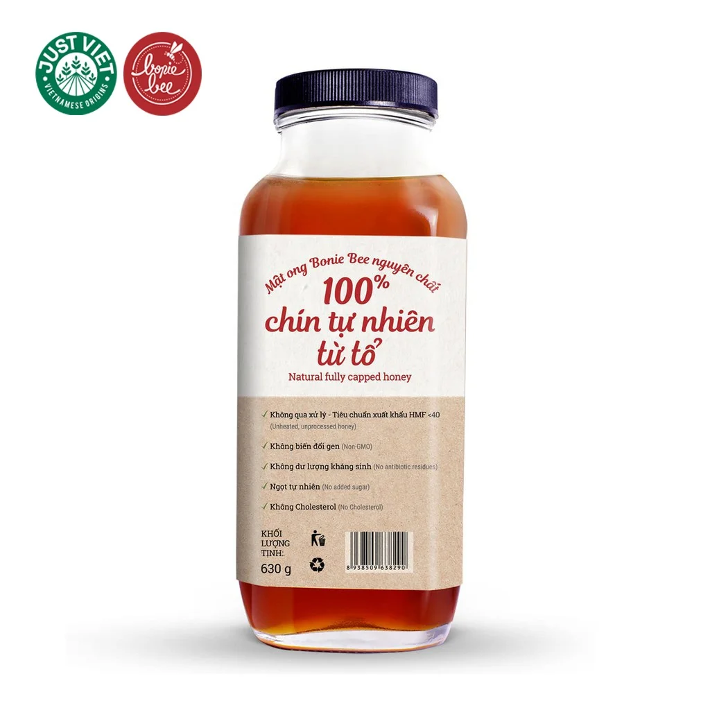 Premium Vietnamese Ripen Honey - Bonie Bee Rambutan Flower Honey 630gr