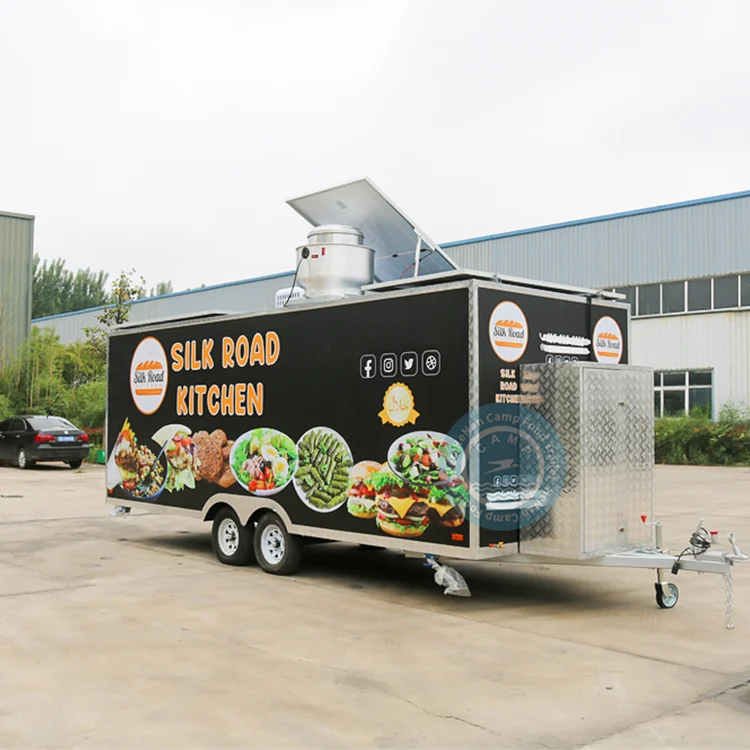 CAMP outdoor street food trailers fully equipped tacos coffee food truck food caravan with bathroom