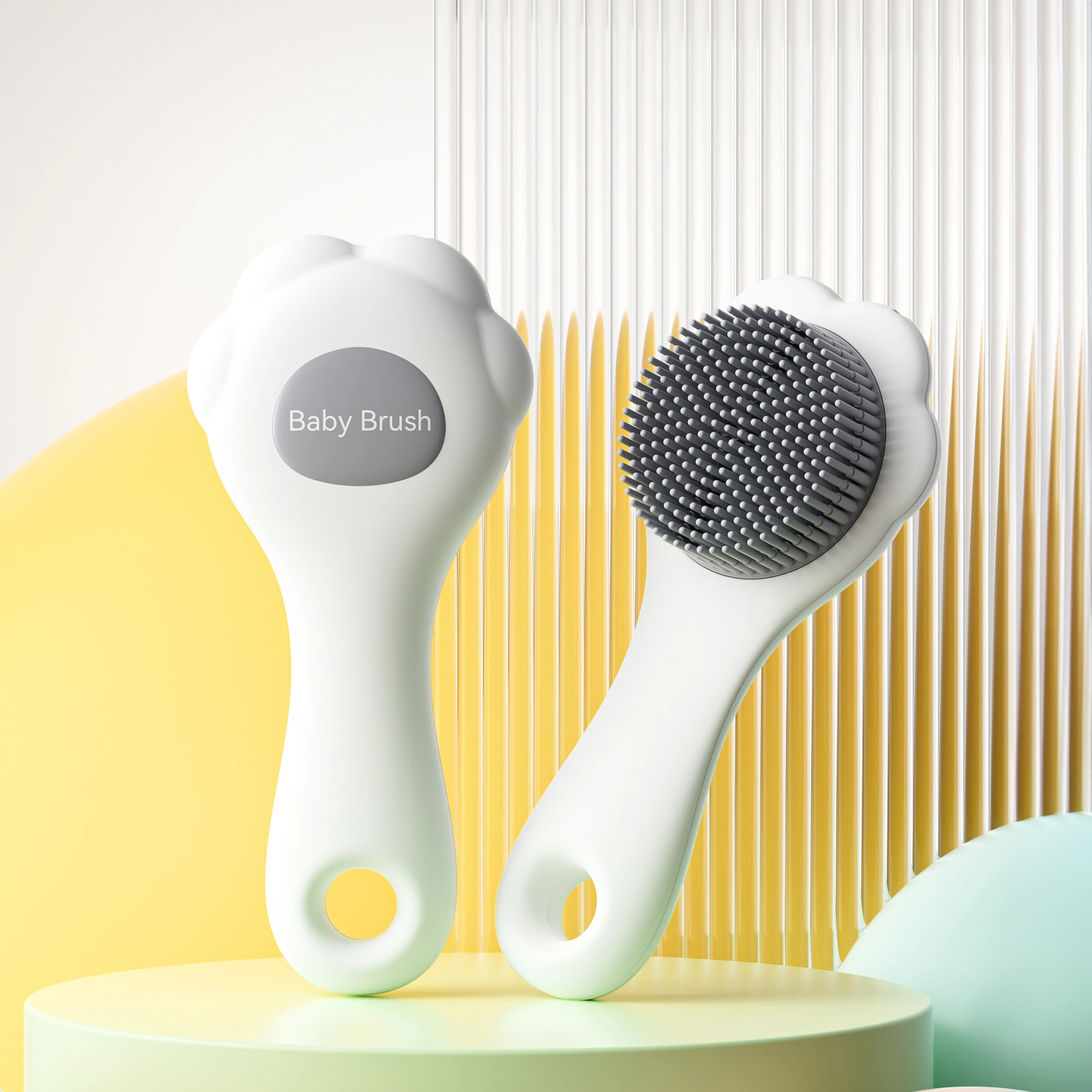 Legenday Eco-Friendly Silicone Soft Brsitles Shampoo Brush Plastic Massager Toddler Cleaning Baby Hair Brush