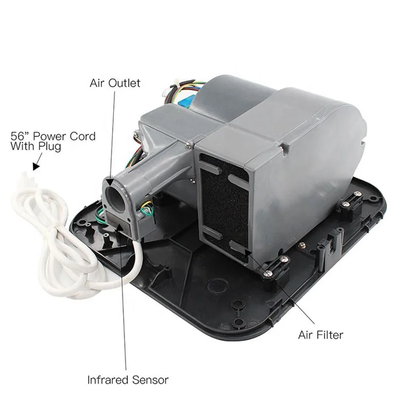 AIKE AK2801 New Desgin Commercial 1400W Portable Powerful Stainless Steel Hand dryer Infrared Sensor Electric for