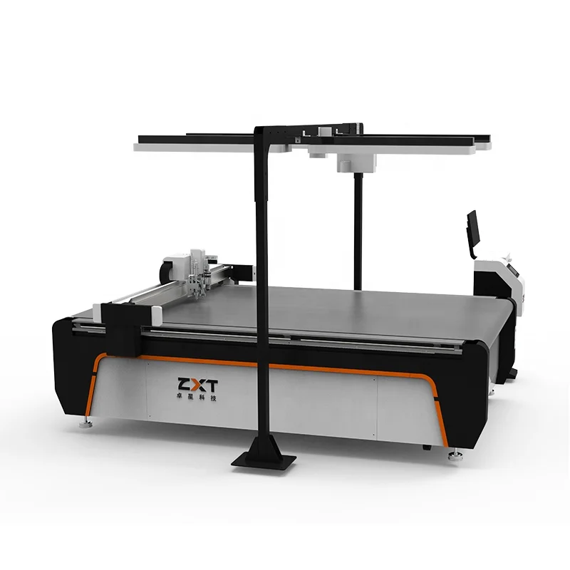 ZXT CNC генераторный нож режущий станок с конвейерной лентой для кожи и цифровой резак