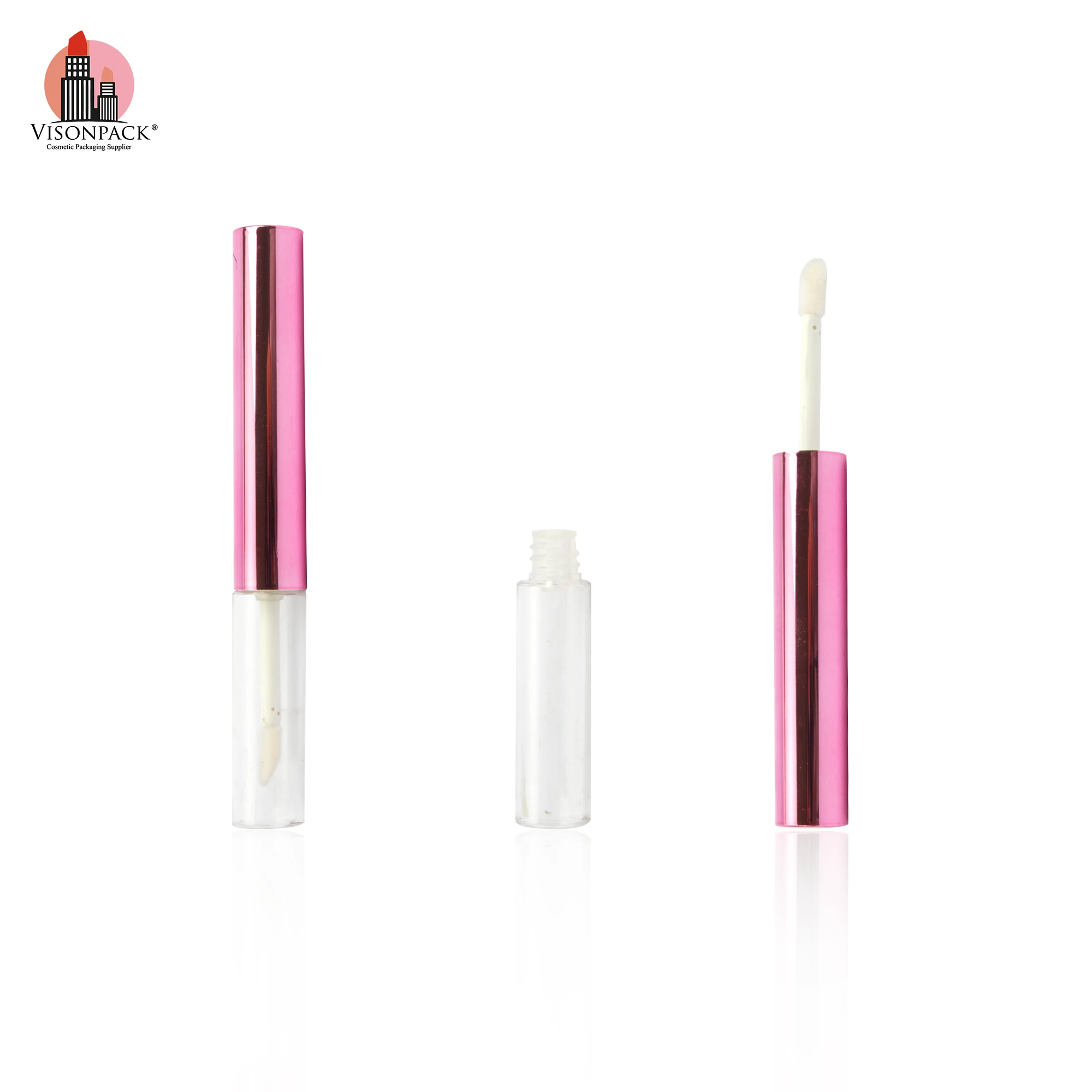 Custom Logo Color Empty Liquid Eyeliner Tube Round Slim Liquid Lipstick Packaging Lip Gloss Containers 4.8ml