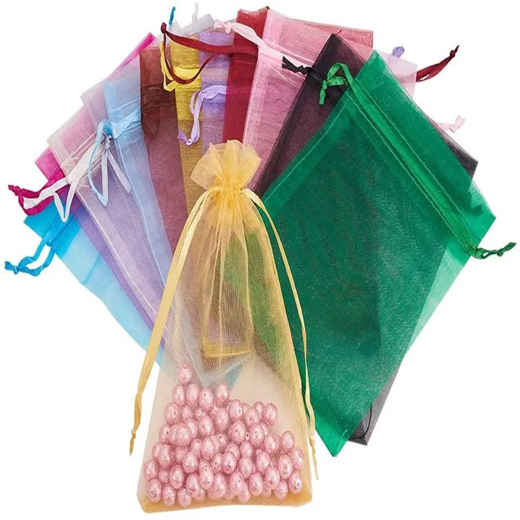 Large Mesh Organza Drawstring Pouch Gifts Packing Bags