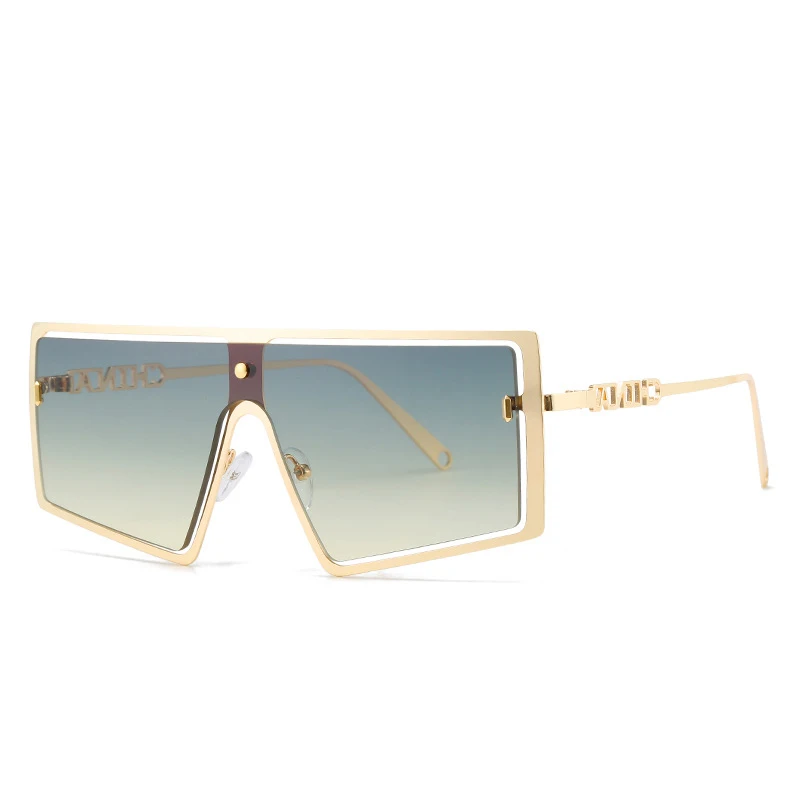 2022 Hot design Fashion Sun Shades Square Lens Sun glasses One Piece Large Frame Women Oversize Sunglasses