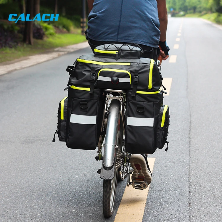 Bicycle pannier bags multifunction 65l bicycle bags for 3-in-1 pannier rack bag large tear-resistant with rain cover reflective