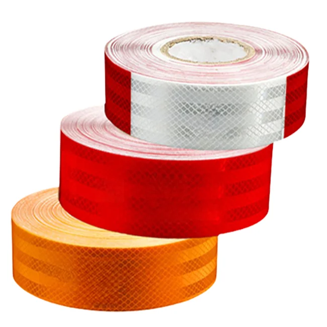 Yellow White Pvc -- Black And Blue Checker Oem Glow Red Car Stickers Warning Reflective Tape