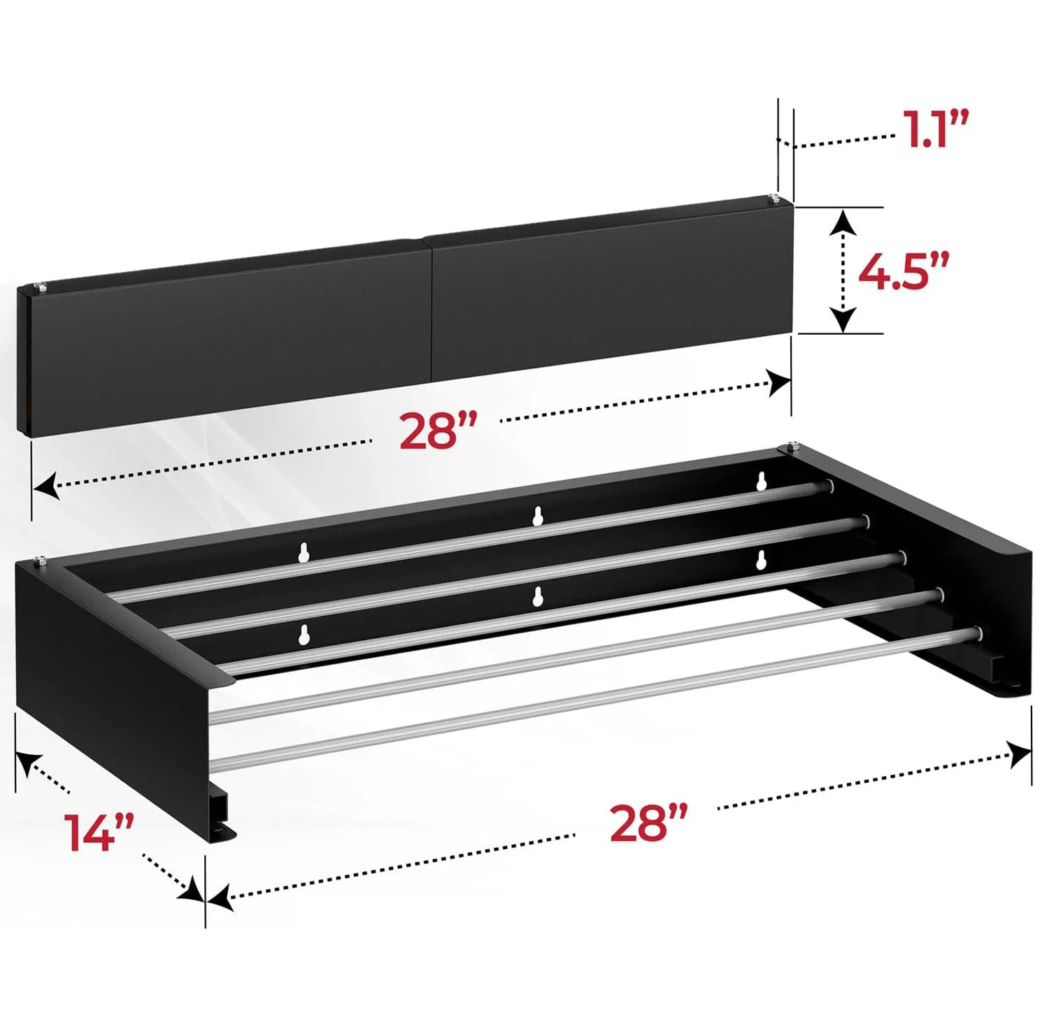 Upgraded Durable Iron Space Saving Rack Foldable Wall Mounted Clothes Drying Rack