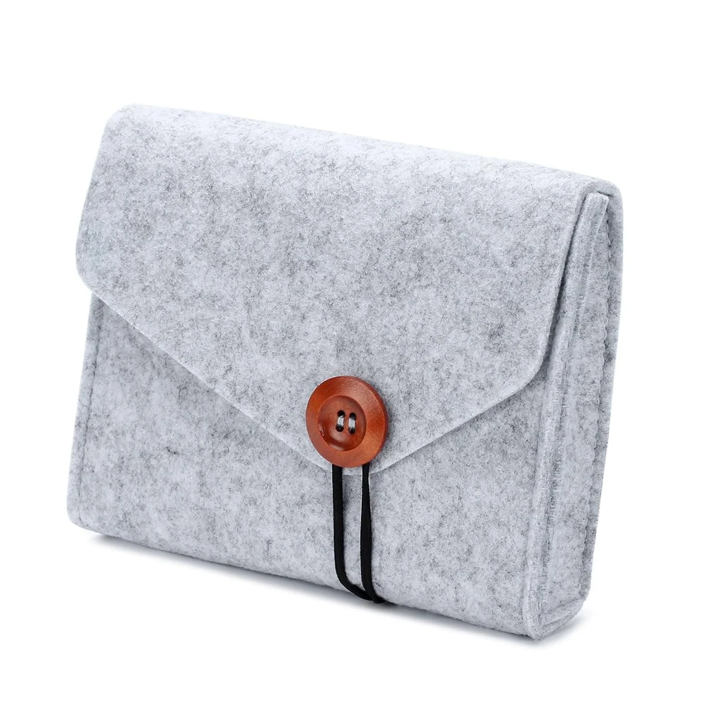 Customized Felt Storage Bag Electronics Accessories Protective Case Pouch for MacBook Power Adapter, Mouse, Cellphone, Cables,