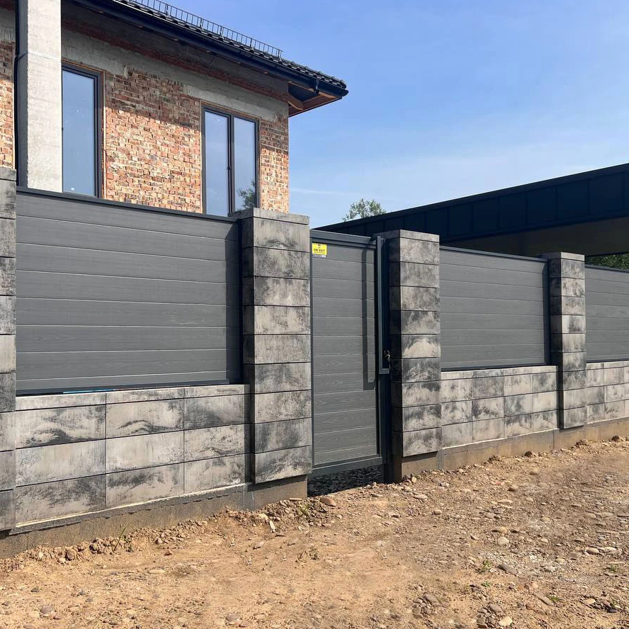 Free Maintenance Wooden Plastic Composite Easy Installation Composite Fence Panel Wpc Garden Fence