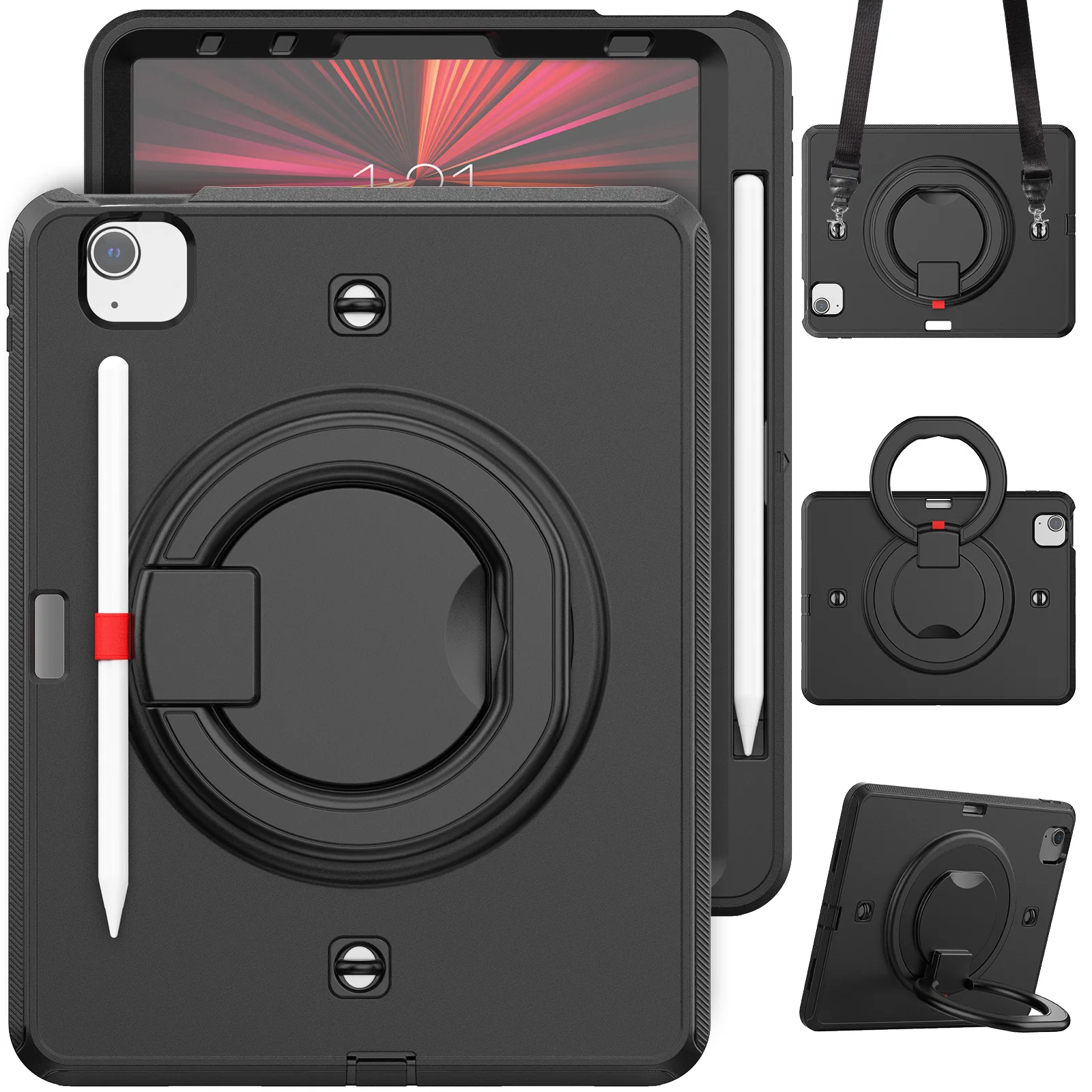 Новейшая модель; 360 Вращение ручной защиты от падения подставки силиконовый прочный планшетный ПК чехол для iPad Pro 11 2021