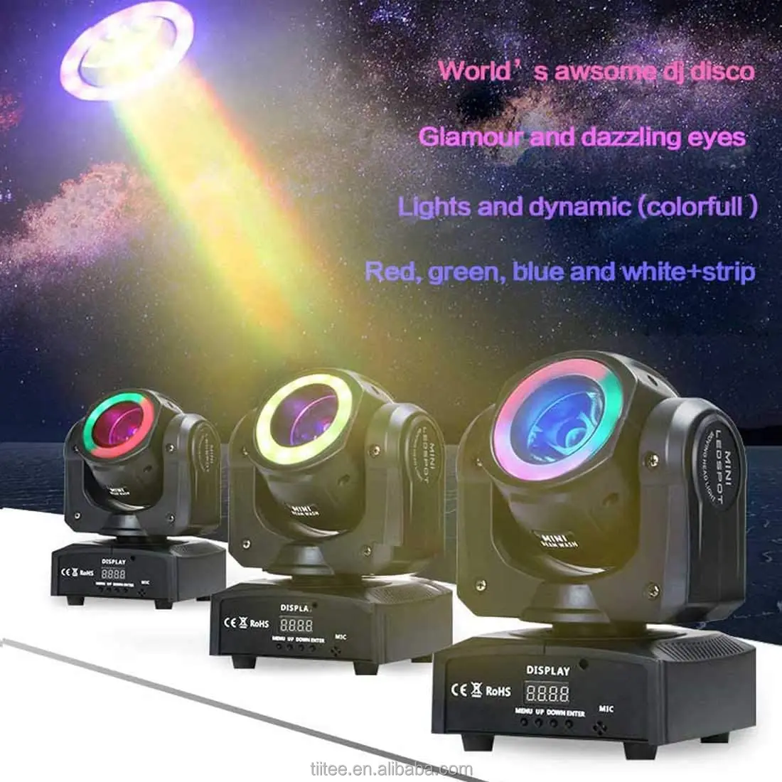 Tiitee 150 Ватт светодиодный луч движущийся головной свет 60 Вт 100 230 Rgb лазерный движущаяся головка