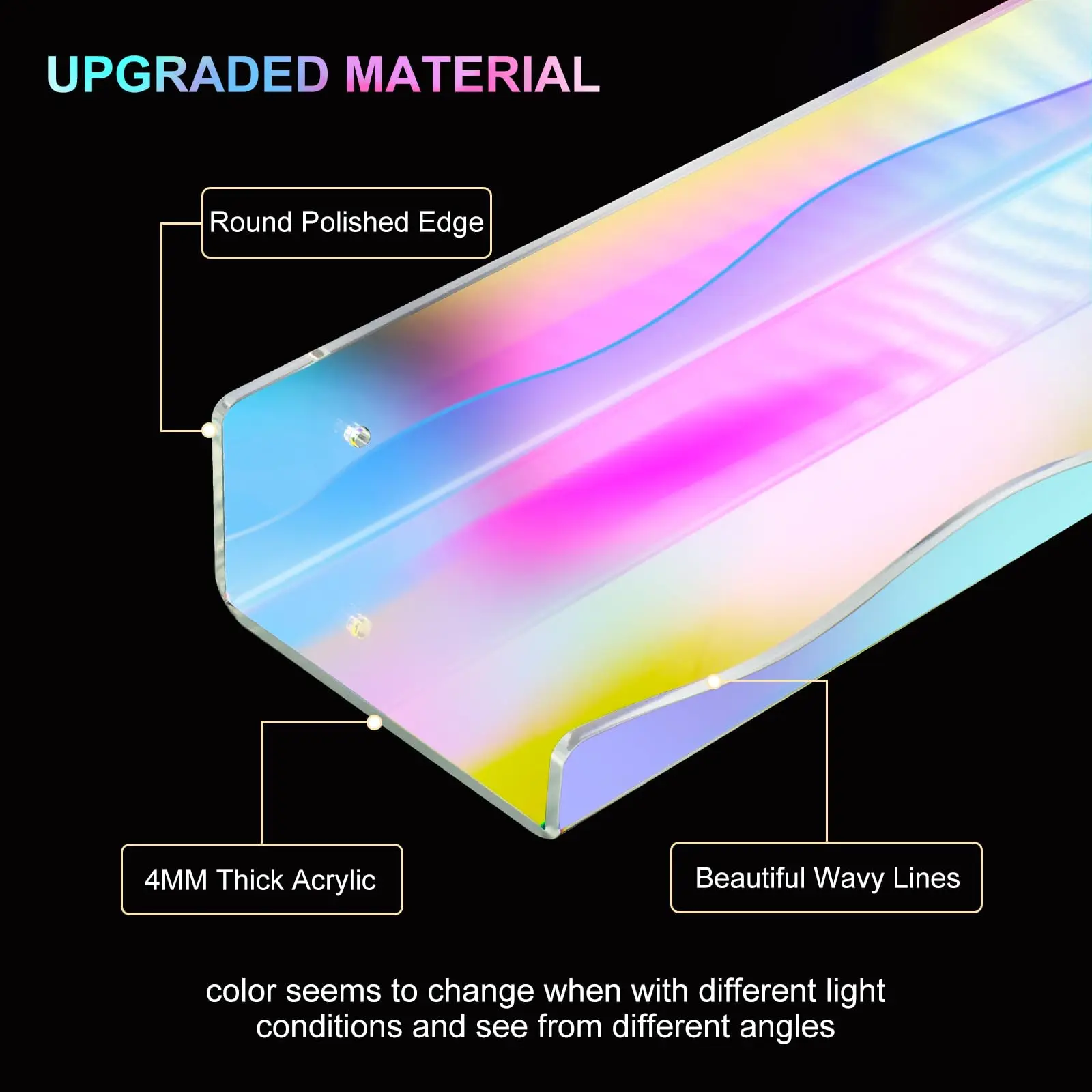 Set of 4 Acrylic Floating Shelves for Lego Sets Bookshelf Figures Plant Picture Photo Modern Wall Ledge Floating Shelf