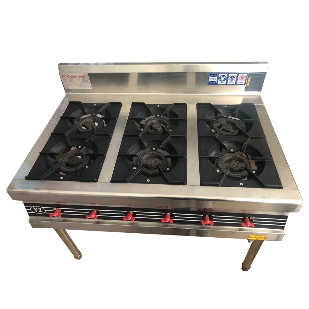 Commercial casserole stove multi-burner  clay pot stove stainless steel 6-burner gas stove