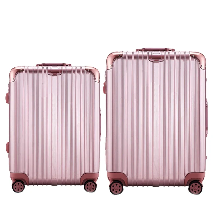 Durable industrial aluminium metal luggage set suitcase for journey