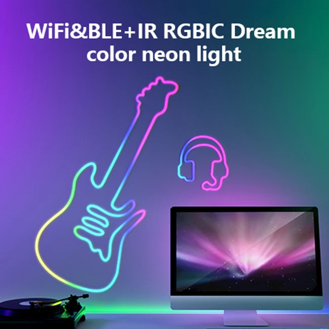 Banqcn RGBIC 3M 5M Digital Flex Smart Strip Light Tape Kit 12V 24V Silicone RGB Flexible LED Neon Rope Lights