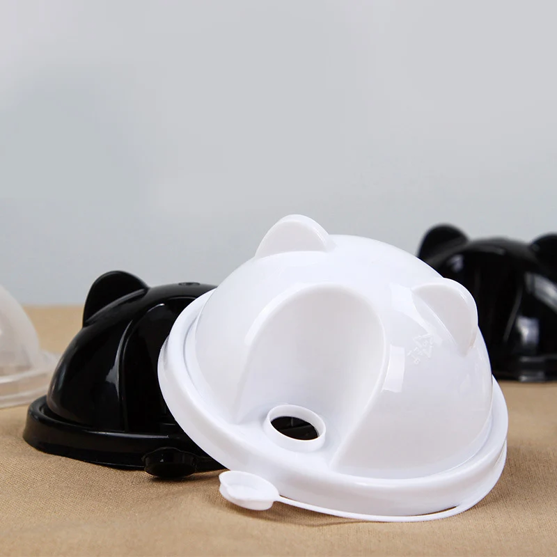 Wholesale disposable plastic PP Injection panda lid 90/95mm for boba tea cup lid