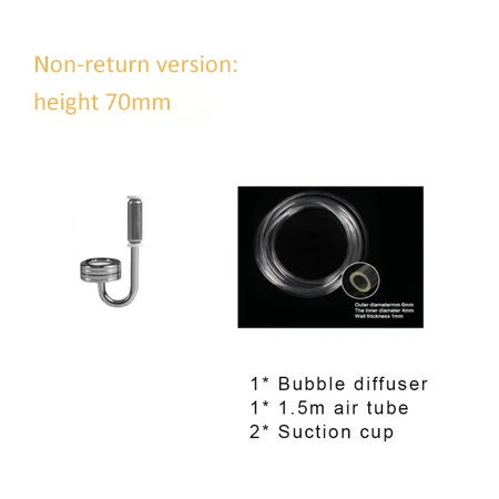 DEM S05-01-70A 70MM Aquarium Stainless Steel Non-Return CO2  Diffuser Fish Tank  Water Plant Carbon Dioxide Atomizer With Sucker