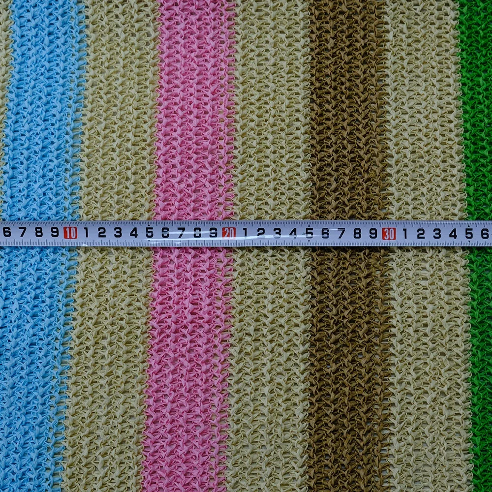 Wholesale Eco-Friendly Material paper woven raffia fabric for bags custom colorful Striped paper fabric beach bag roll