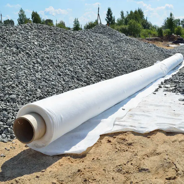 High value polypropylene short staple fiber nonwoven geotextile white  600g for waste durable unfading