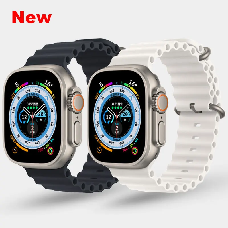 Hot Seller 49mm Classic Silicone Soft Rubber Watch Strap Quick Release Watch Band for Apple Watch Ultra SE Series 8