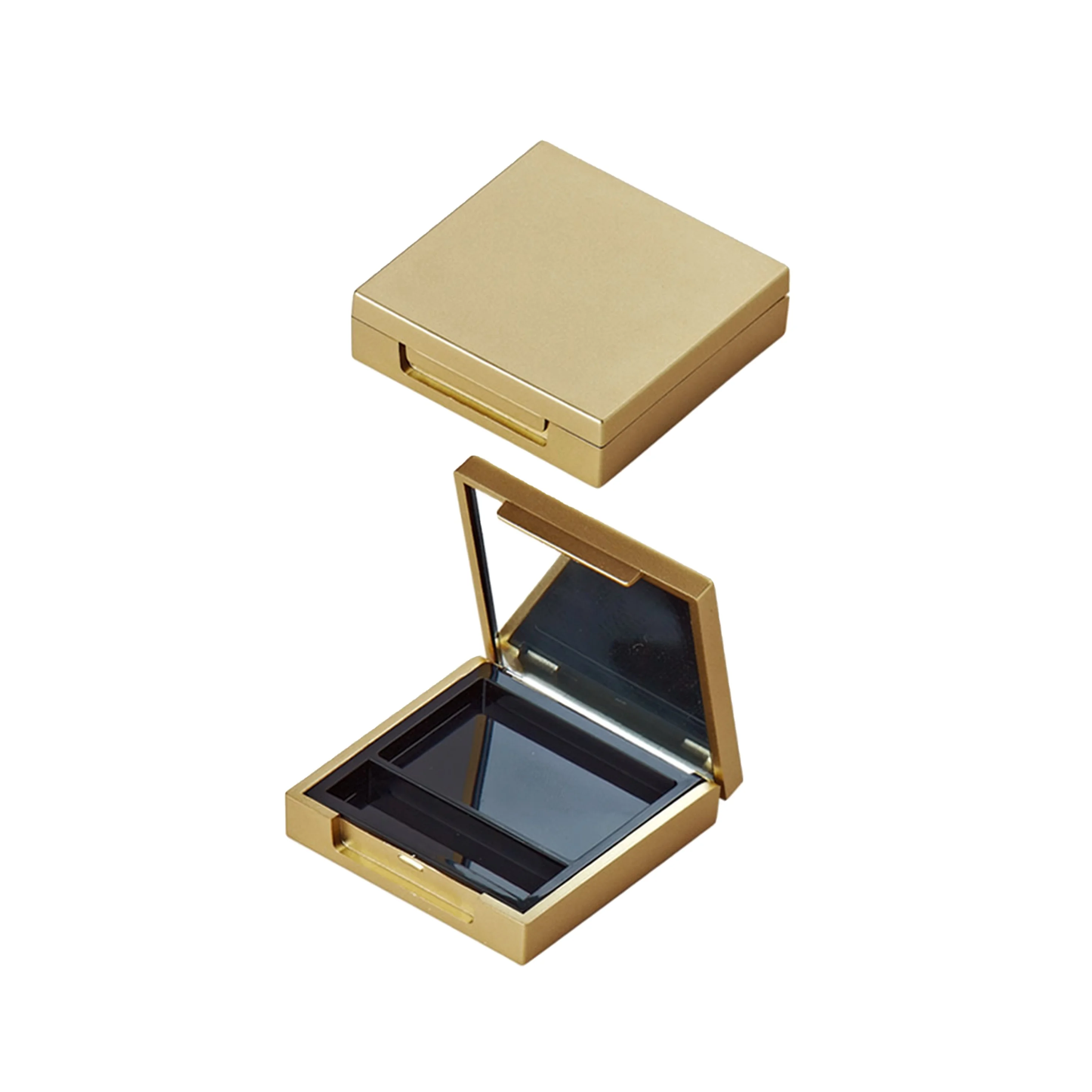 Mini Square empty pressed compact powder case gold color