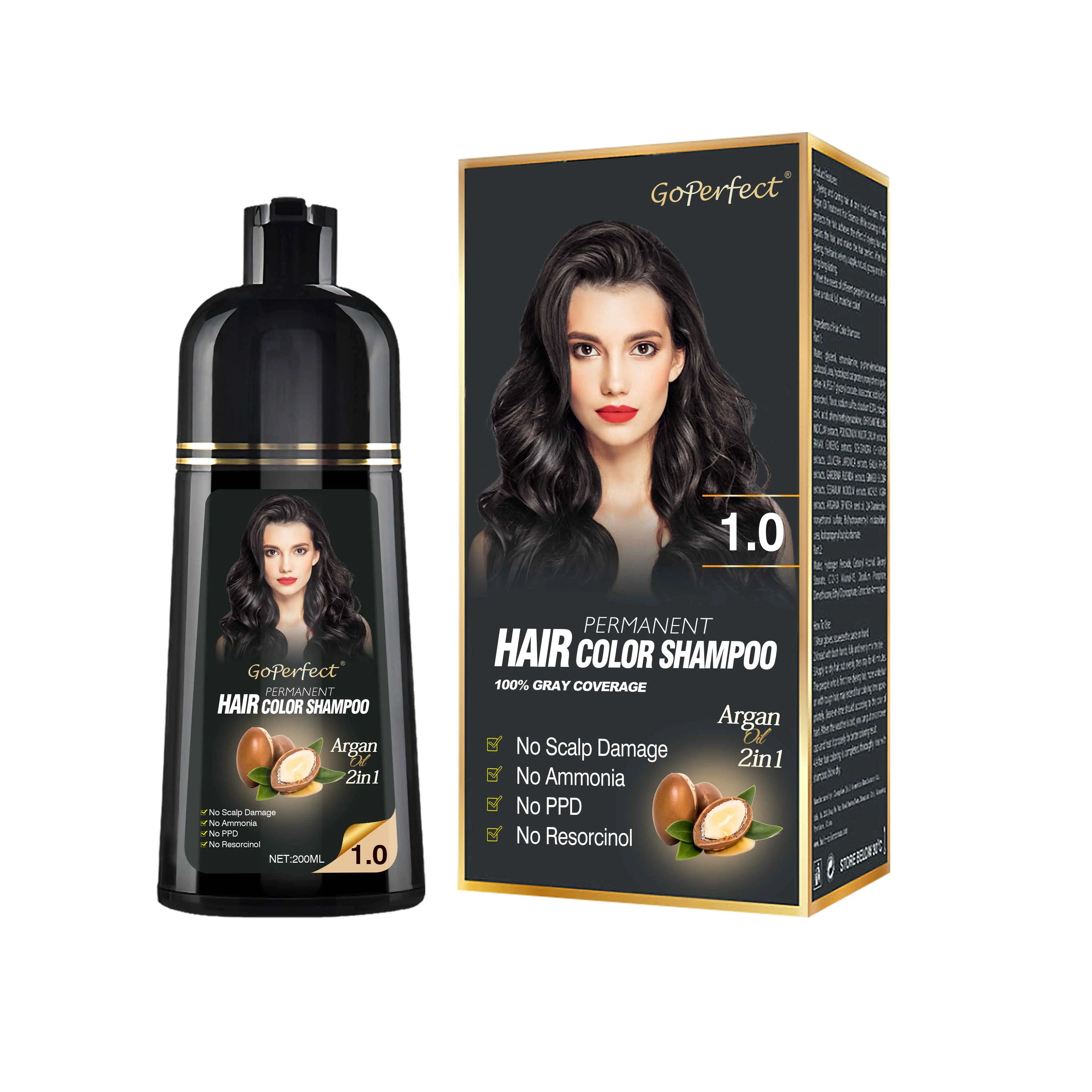 Hot Selling Hair Color Dye Shampoo Long Last Hair Color Shampoo Ammonia Free Hair Dye Shampoo For Men &  Women