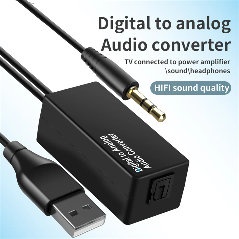 D15 192KHZ DAC Digital To Analog Optical Fiber Coaxial Audio Converter 3.5mm USB Decoder Adapter For Smart TV Set-top Box HiFi