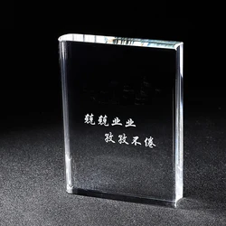 3D Laser Crystal Book Paperweight Trophy For Souvenirs Gift