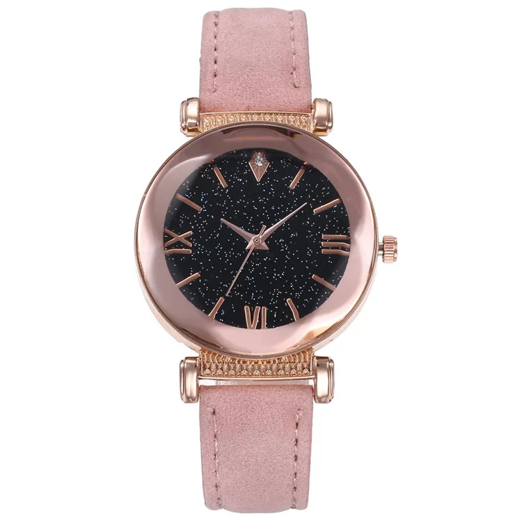 
Factory Wholesale 3 Roman Scale Flannel Womens Quartz Watch Wrist Watch Jewelry 