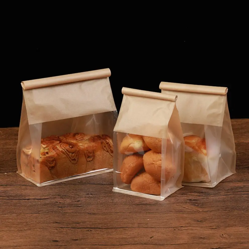 High Quality Wholesale Recycle Kraft Paper Candy Cake PVC Window Box Bakery Cake Packaging With Plastic Clear