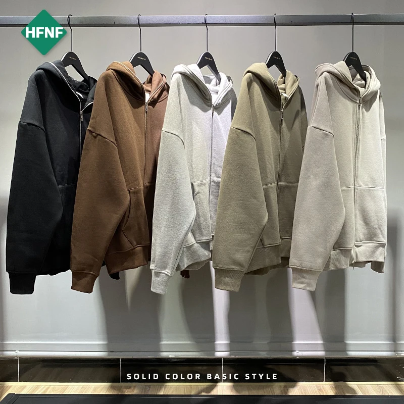 Высокое качество пользовательских плотная свободная Мужская Уличная толстовка с полноразмерной молнией, худи изготовленным на заказ логосом полный уход за кожей лица толстовки с капюшоном на молнии