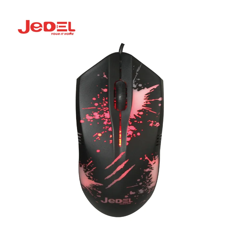Jedel GM850 Laser Engraving Office Gaming 3D Buttons Mouse Wired LED Breathing Light Mouse