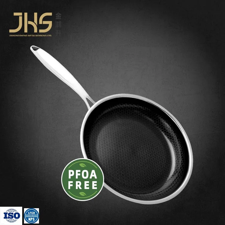 2023 Hotsale Tri-Ply Double Etching Xylan Reliable Non Stick Coating Honeycomb Frying Pan