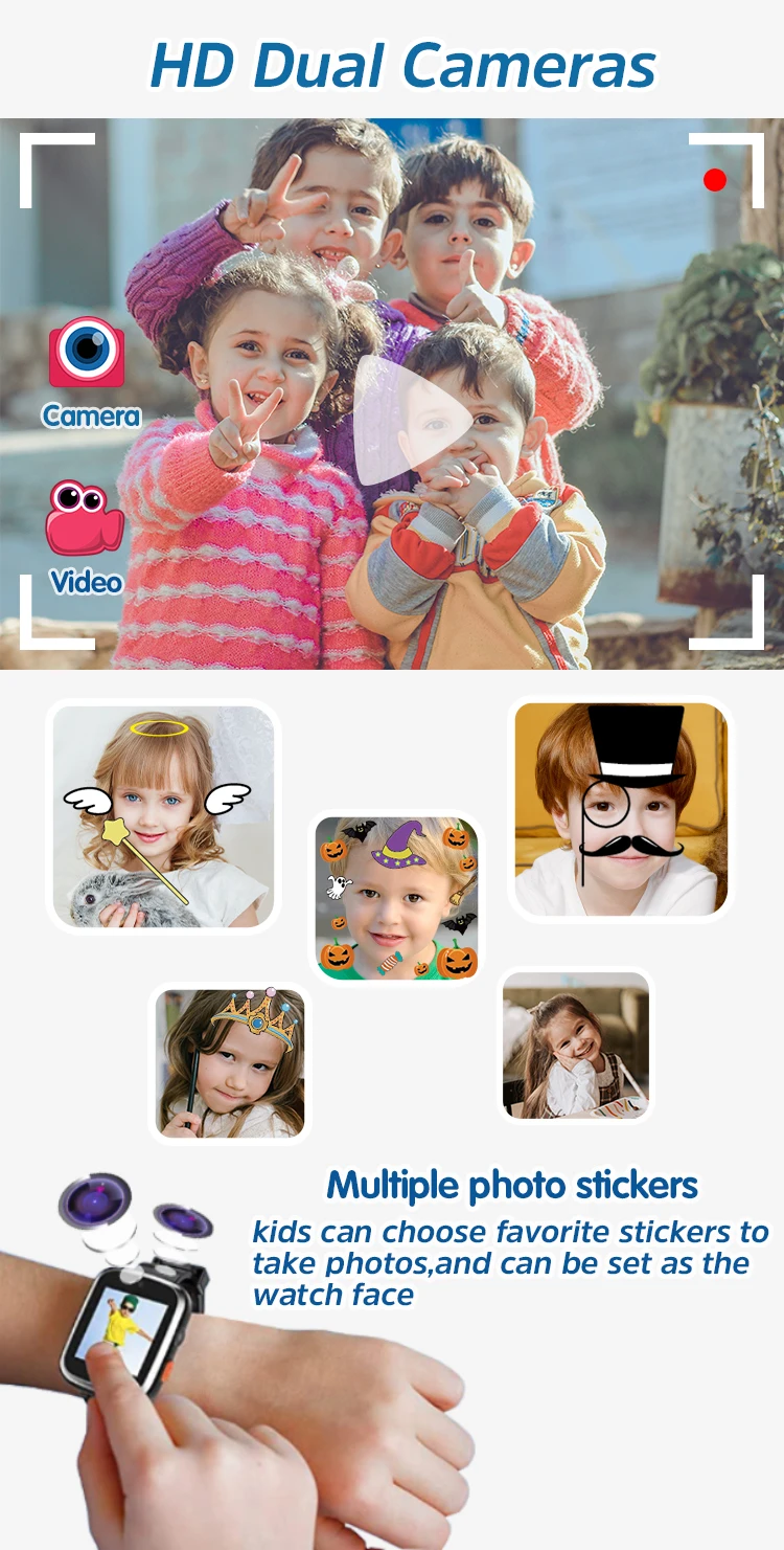 Amazon High Profit Item Camera Waterproof kids smart watch With Ce Rohs Certificate Baby watch For Boys Girls 