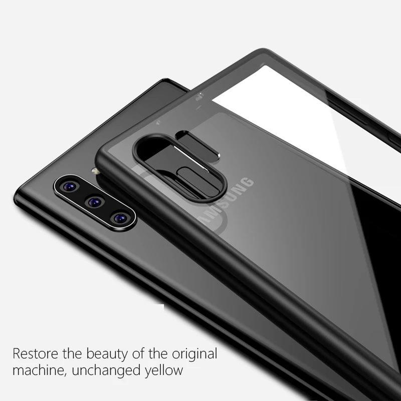 Simple Design Mobile Case Hybrid Phone Case TPU PC clear Phone Cover For Samsung galaxy note 10 Plus pro cases