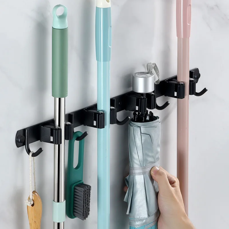 New style bearable wall mounted mop hook organizer racks broom and stainless steel silicone mop holder rack hook