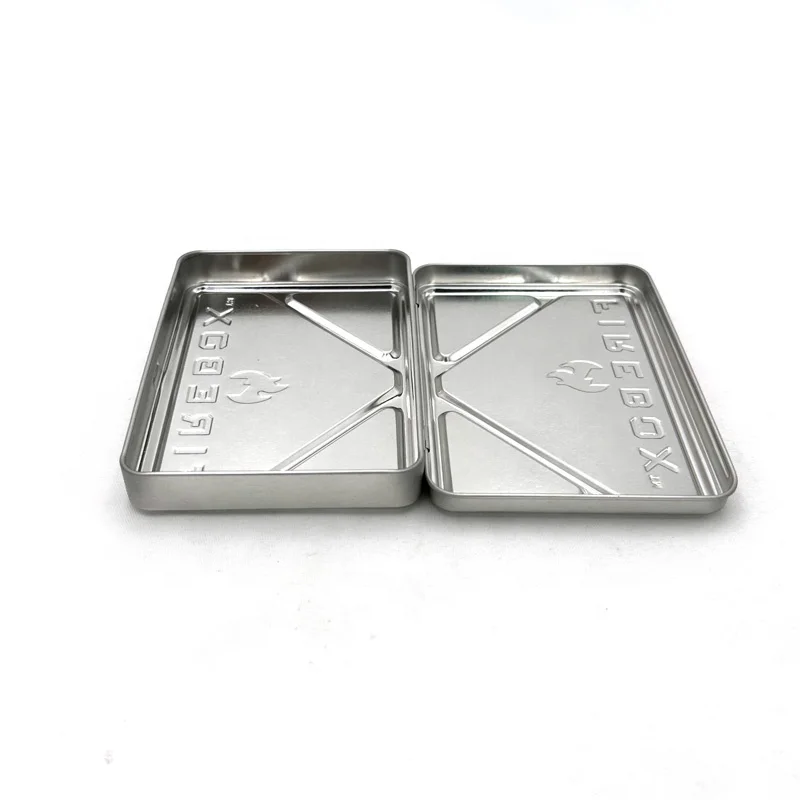 Hot selling pure silver tin box with engraved metal tin box packaging Match cotton swab tin box packaging