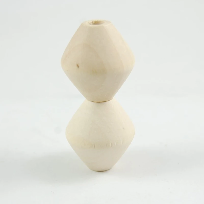 Tailai Natural Solid Wood Large-Hole Diamond-Shaped Beads: Perfect for DIY Jewelry Making and Handcrafted Decorative Projects