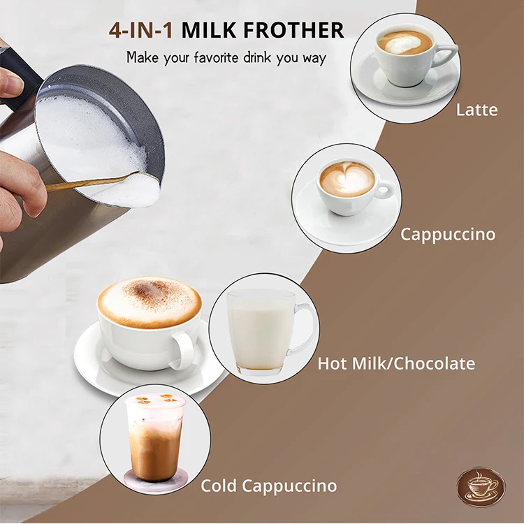 260010 CE/ETL 0.3L 500W Quick quiet 4 in 1 Stainless steel electric milk forther