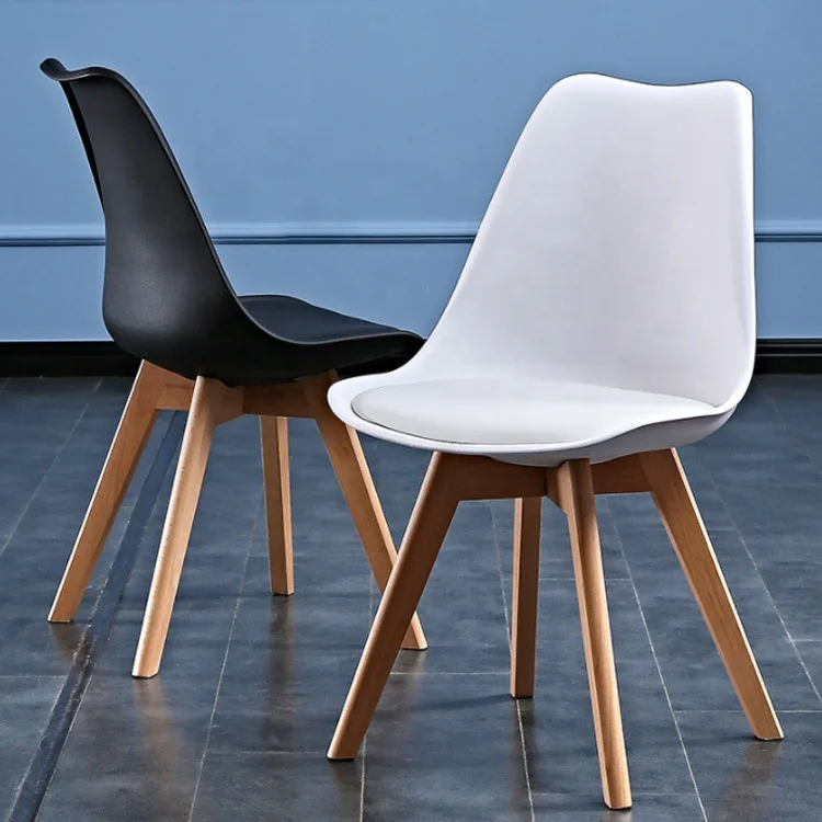 White Dining Chair Modern Office Chair Seat PU White Leather Dining Chairs