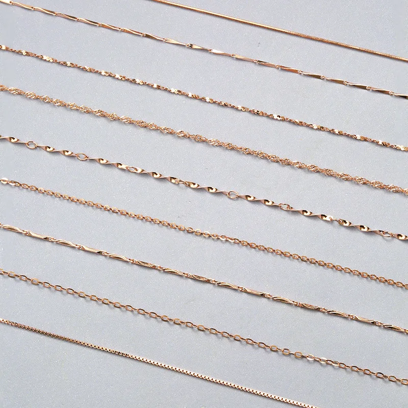 Wholesale Fashion Silver Necklace Jewelry 925 Sterling Silver Necklace Set Gold Plated Chain Necklace Custom Jewelry Women