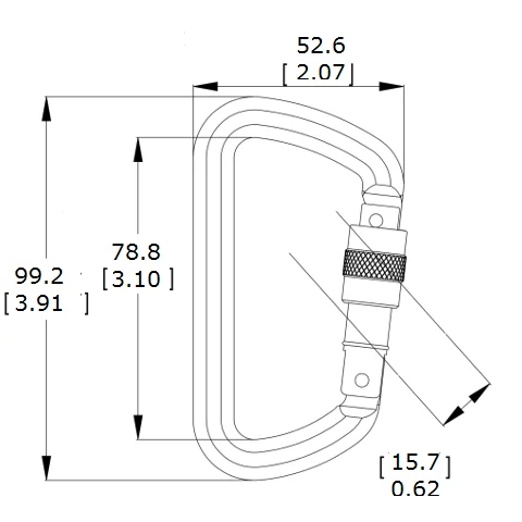 23KN Small Hammock Carabiner Screw Locking Forged Carabiner steel for Outdoor