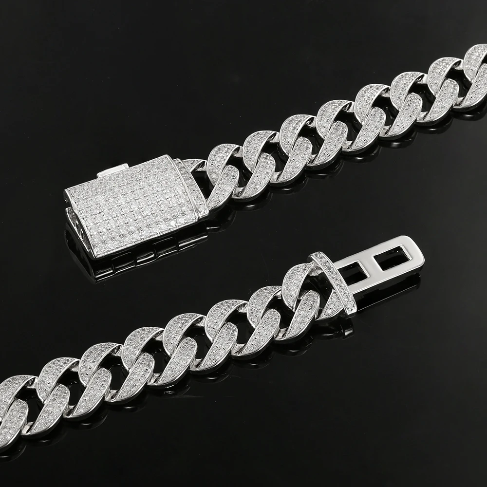 Hip hop round cuban chain shining gems fashion custom multi color material necklace trend new product hombre