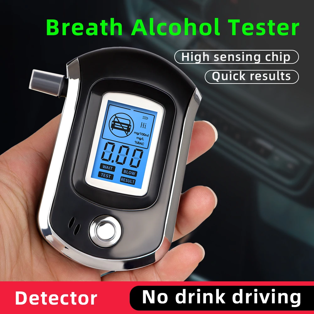 Portable Breath Alcohol Tester LCD Digital Breath Drunk Driving Analyzer with Buzzer