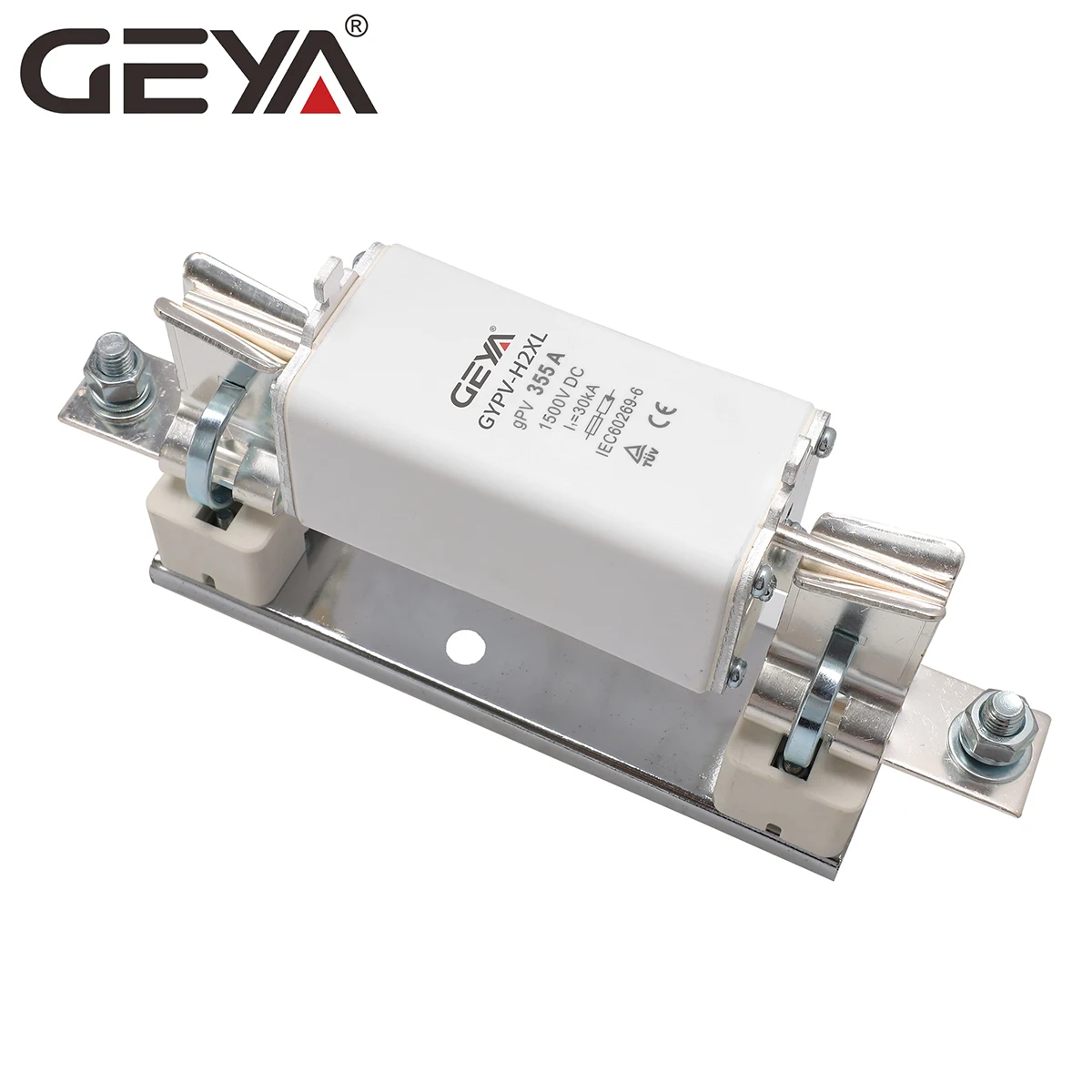 GEYA GYPV-H2XL 355A Low voltage electronic 1500V 80-400A thermal square fuse link ceramic DC holder for distribution box PV