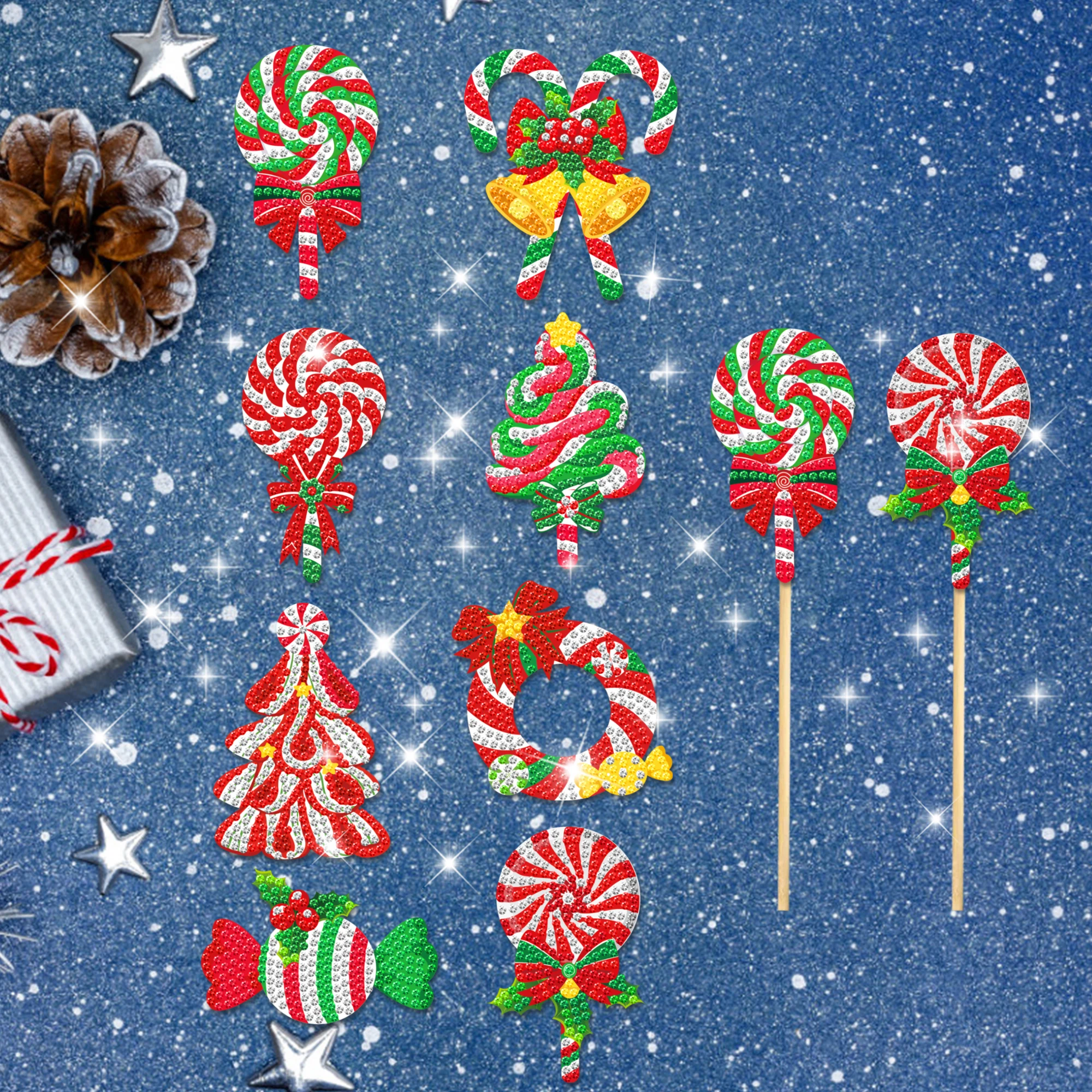 TB004 Christmas Candy Garden Diamonds Art Gem Art Crafts Creative Diamond Painting DIY Diamond Stickers for Kids Christmas Party