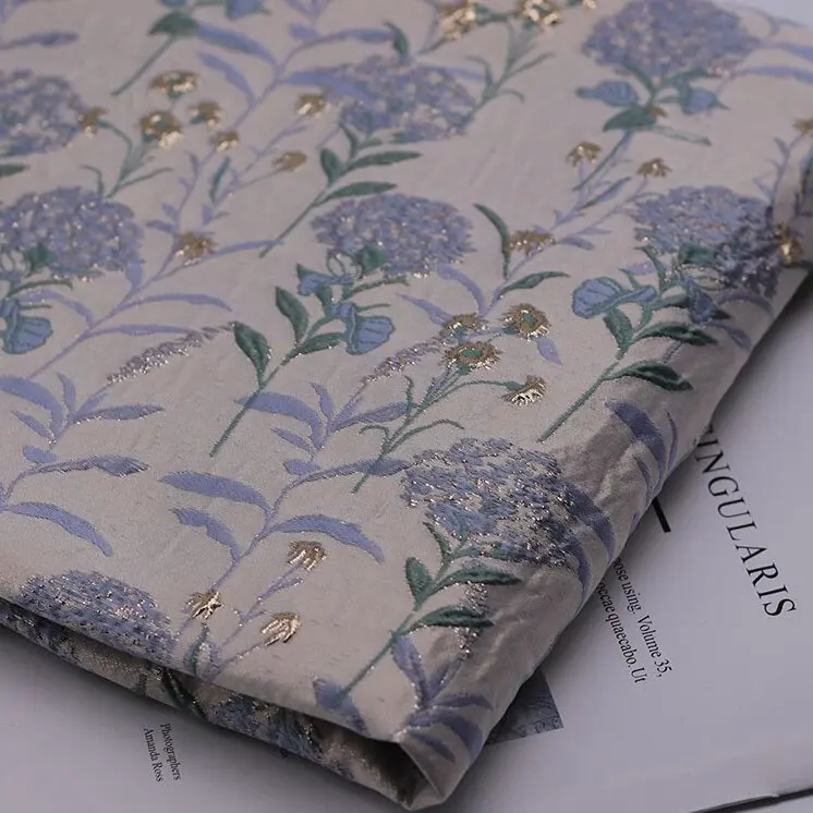 Tulip Hydrangea Filigreed Three-Dimensional Relief Jacquard Fabric Clothing Fabric Package Flower Dress  Home Fabric