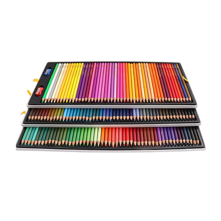 Amazon 150 120 polychromos-волоконные ролики оптом черные деревянные цветные карандаши с