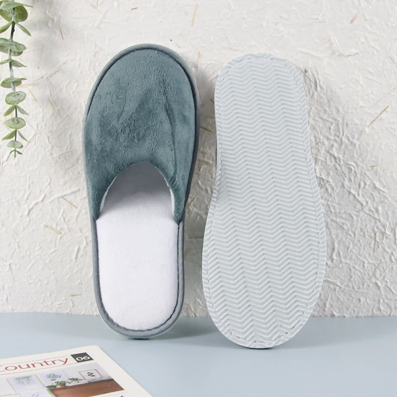 warm soft coral velvet cheap slippers for Hotel Spa Home slippers